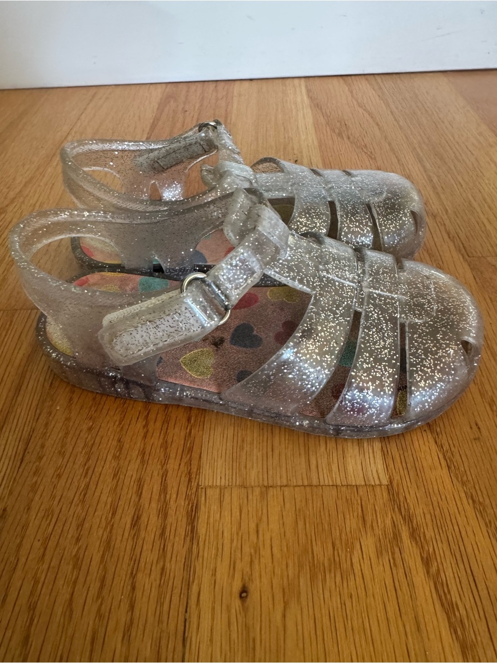 Kids Glitter Jelly Sandals - Silver